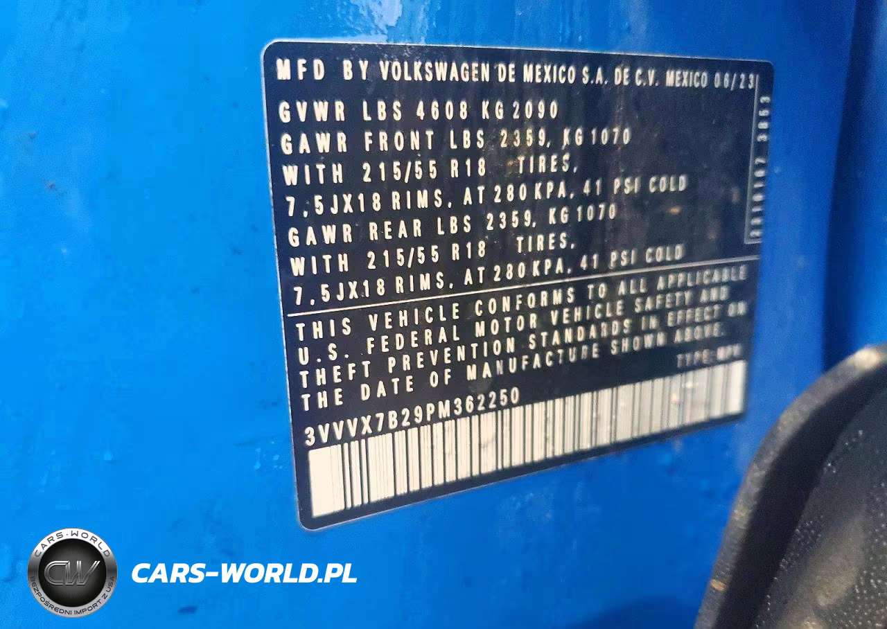 2023 Volkswagen Taos Se VIN:3VVVX7B29PM362250 - 14