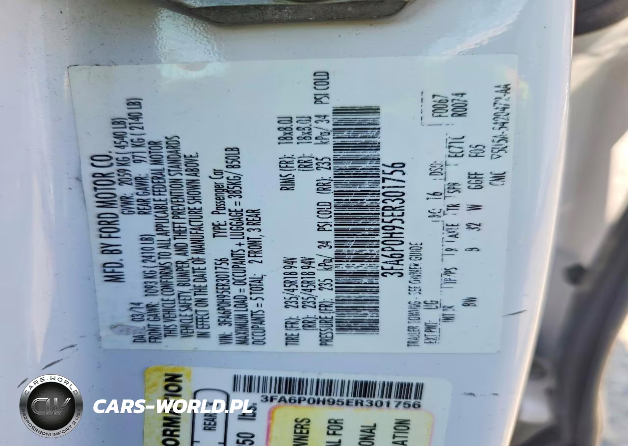 2014 Ford Fusion Se VIN:3FA6P0H95ER301756 - 12