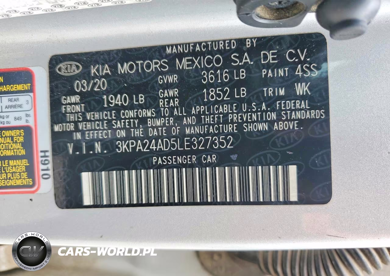 2020 Kia Rio Lx VIN:3KPA24AD5LE327352 - 12