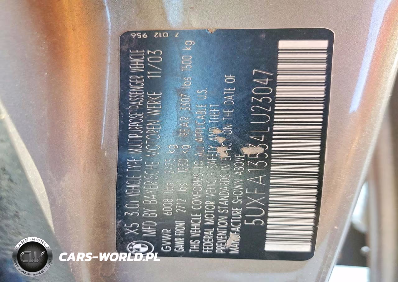 2004 BMW X5 3.0I VIN:5UXFA13534LU23047 - 13