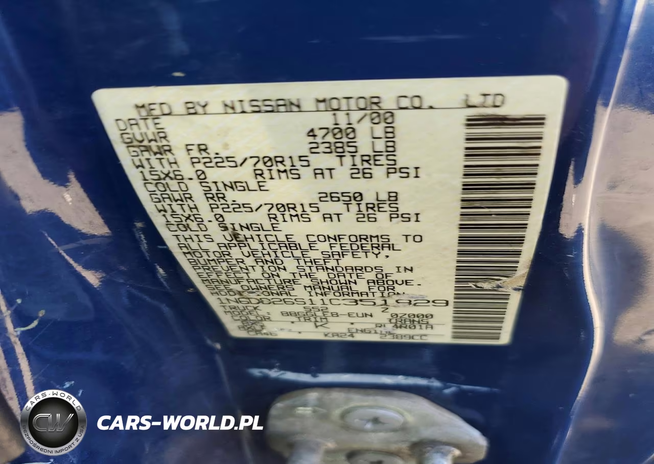 2001 Nissan Frontier King Cab Xe VIN:1N6DD26S11C351829 - 12
