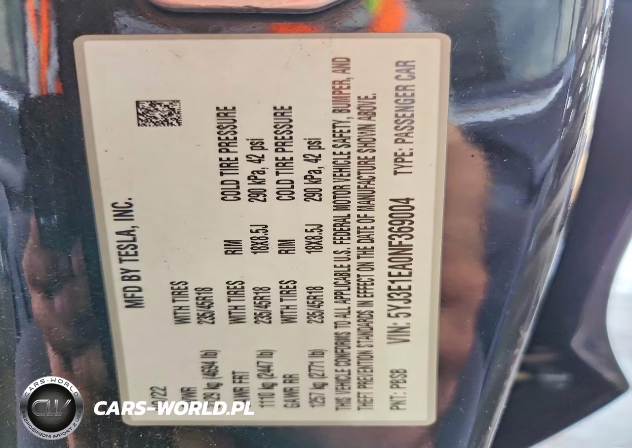 2022 Tesla Model 3 VIN:5YJ3E1EA0NF369004 - 13