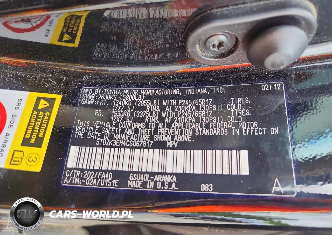 2012 Toyota Highlander Base VIN:5TDZK3EH4CS067817 - 14