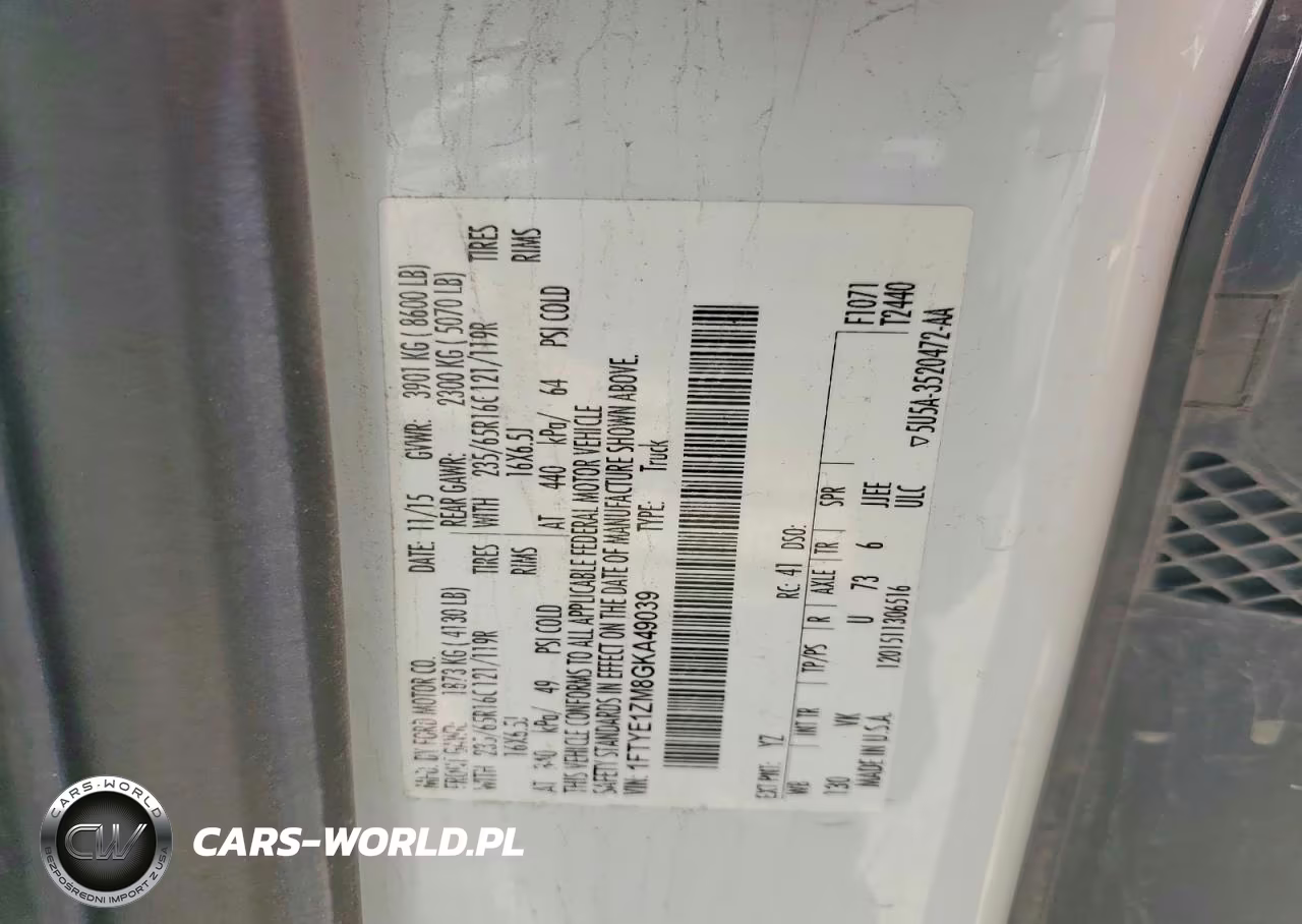 2016 Ford Transit T-150 VIN:1FTYE1ZM8GKA49039 - 13