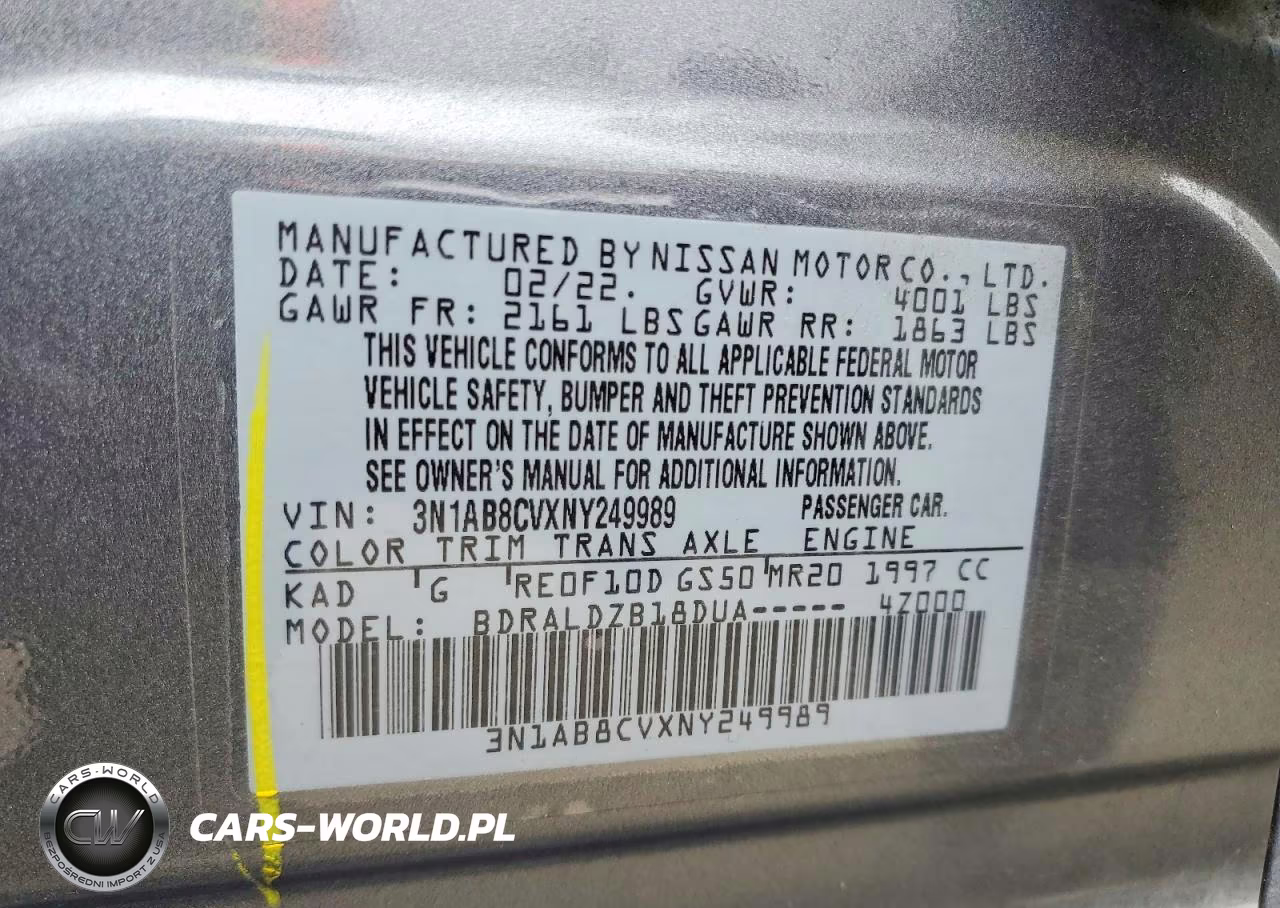 2022 Nissan Sentra Sv VIN:3N1AB8CVXNY249989 - 12