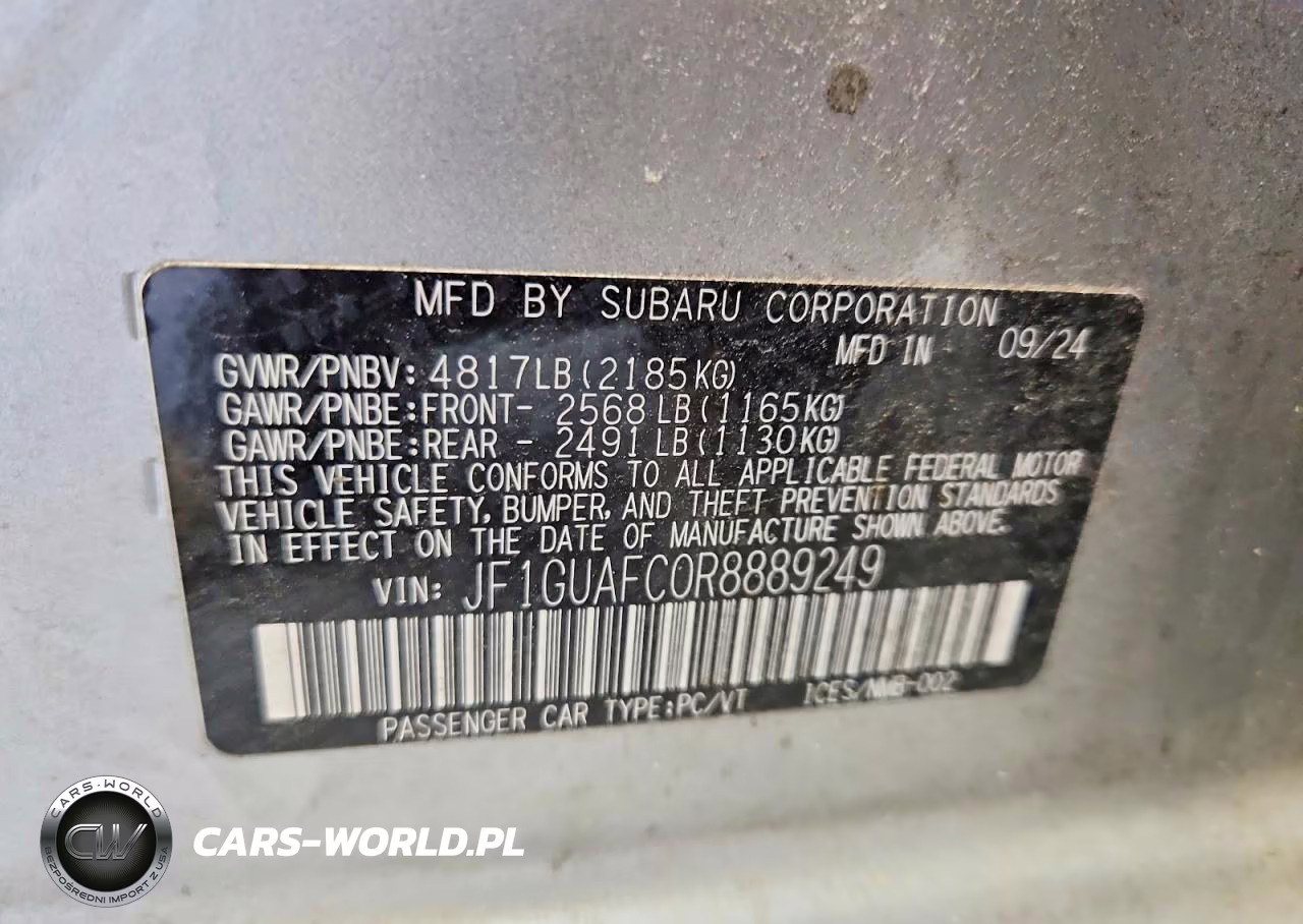 2024 Subaru Impreza Sport VIN:JF1GUAFC0R8889249 - 13