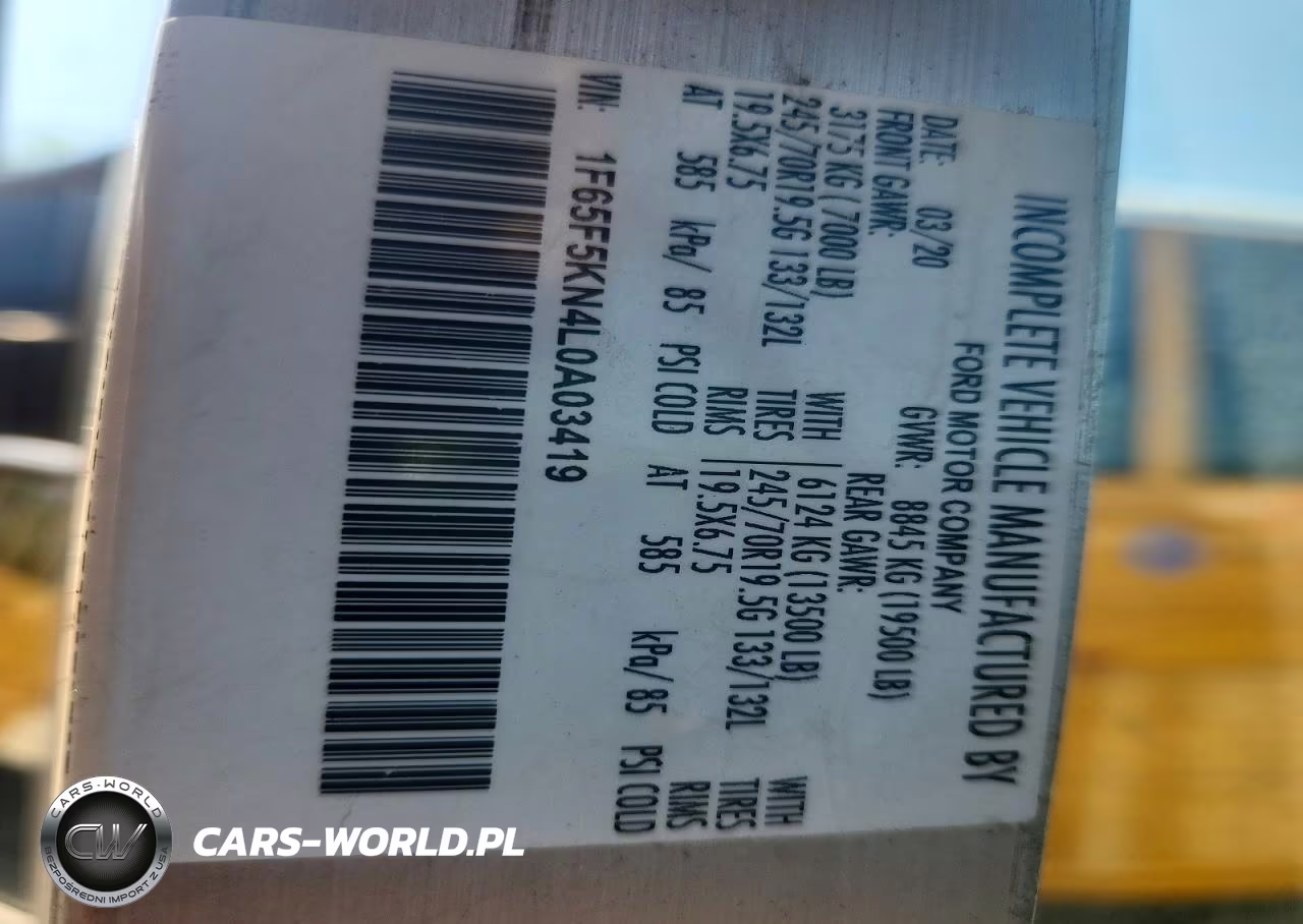 2020 Ford F59 Delivery Truck VIN:1F65F5KN4L0A03419 - 13