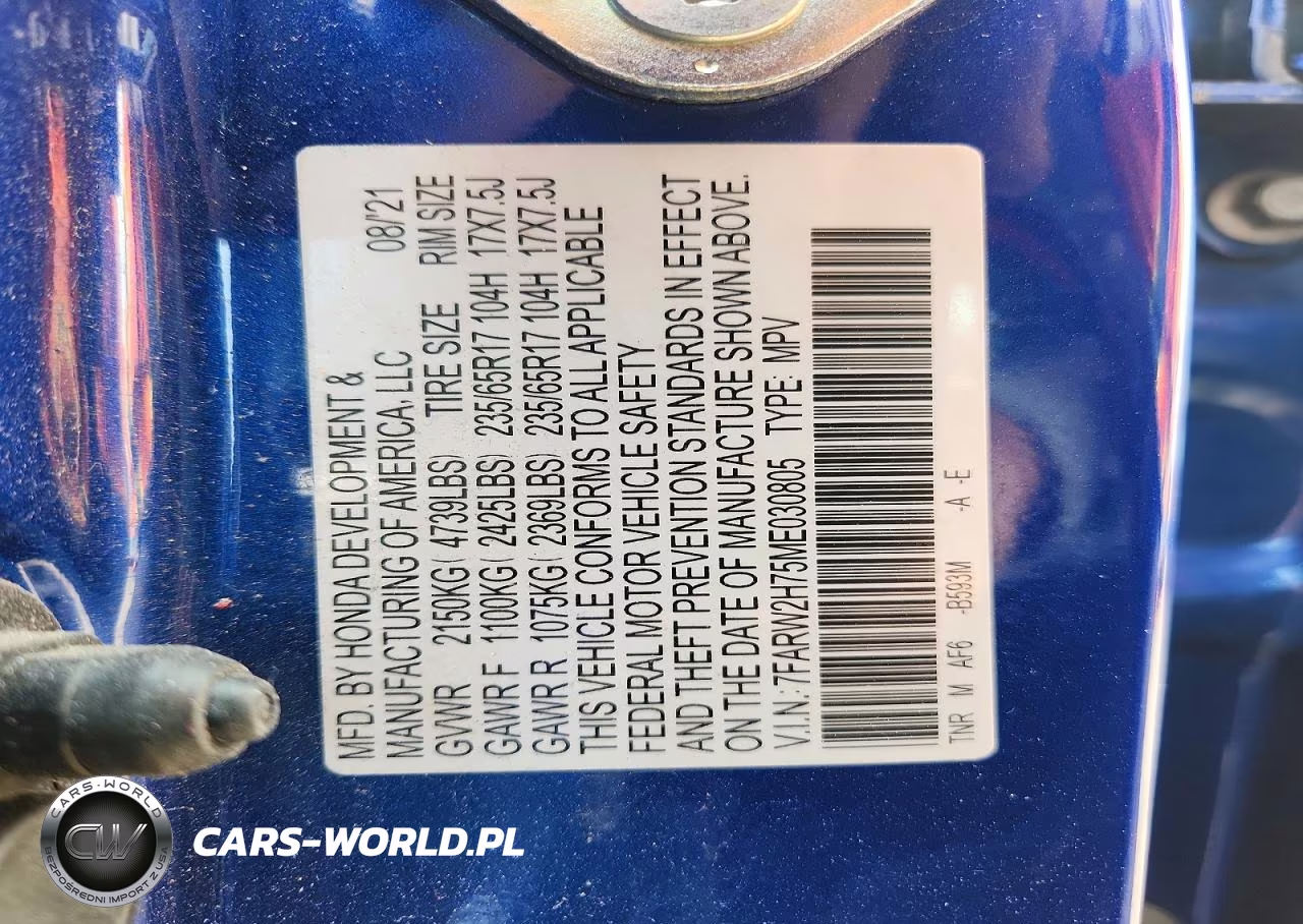 2021 Honda Cr-V Se VIN:7FARW2H75ME030805 - 13