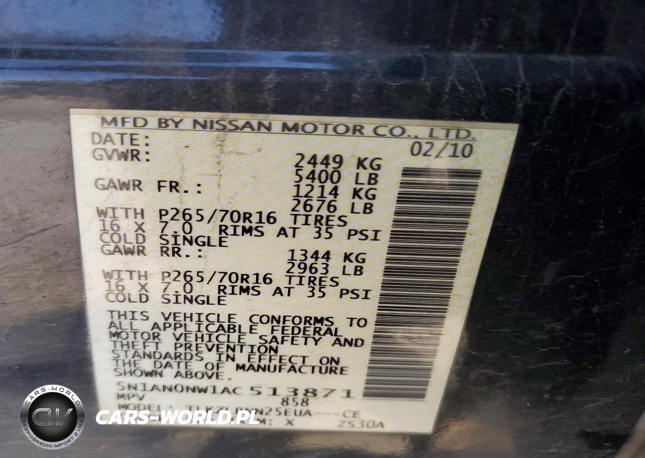 2010 Nissan Xterra X VIN:5N1AN0NW1AC513871 - 13