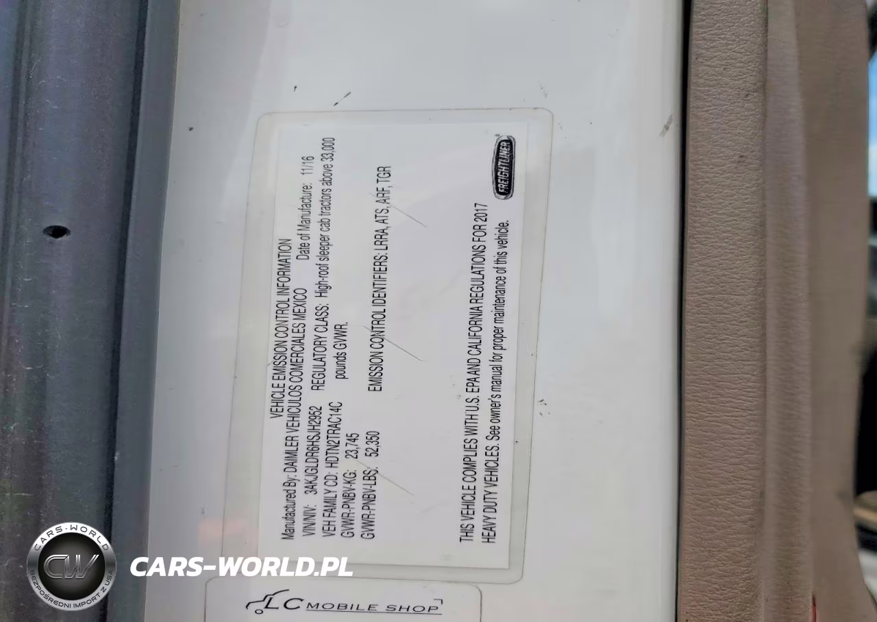 2017 Freightliner Cascadia 125 Semi Truck VIN:3AKJGLDR6HSJH2952 - 12
