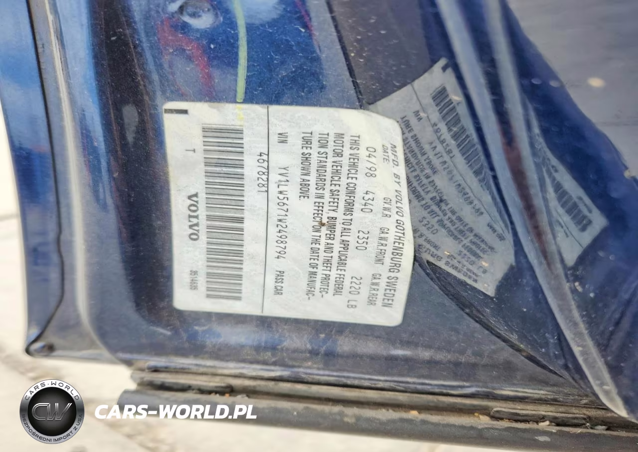 1998 Volvo V70 VIN:YV1LW5671W2498794 - 12