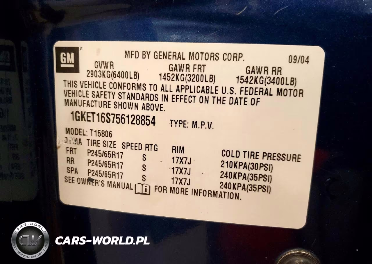 2005 GMC Envoy Xl VIN:1GKET16S756128854 - 13
