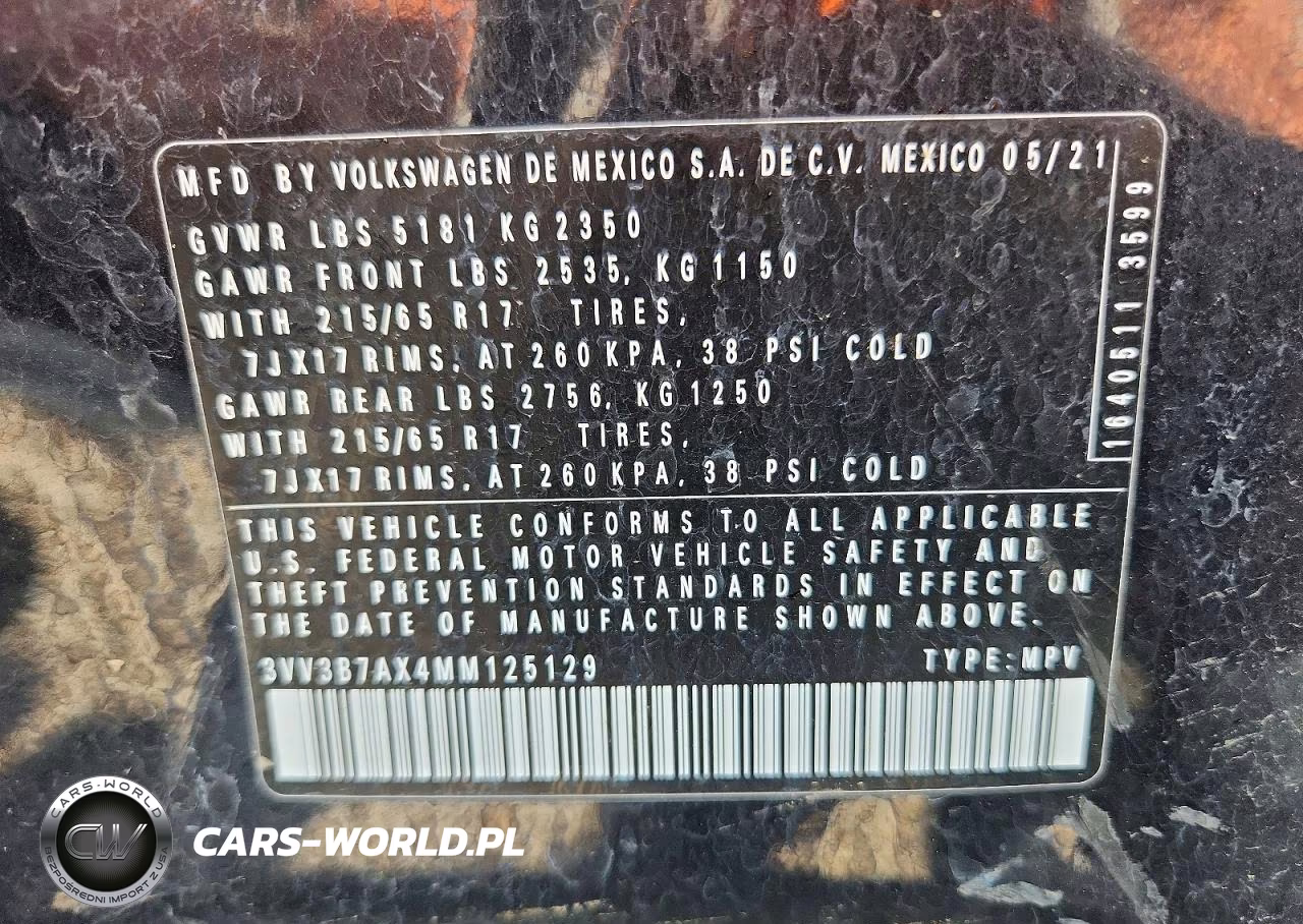 2021 Volkswagen Tiguan Se VIN:3VV3B7AX4MM125129 - 13