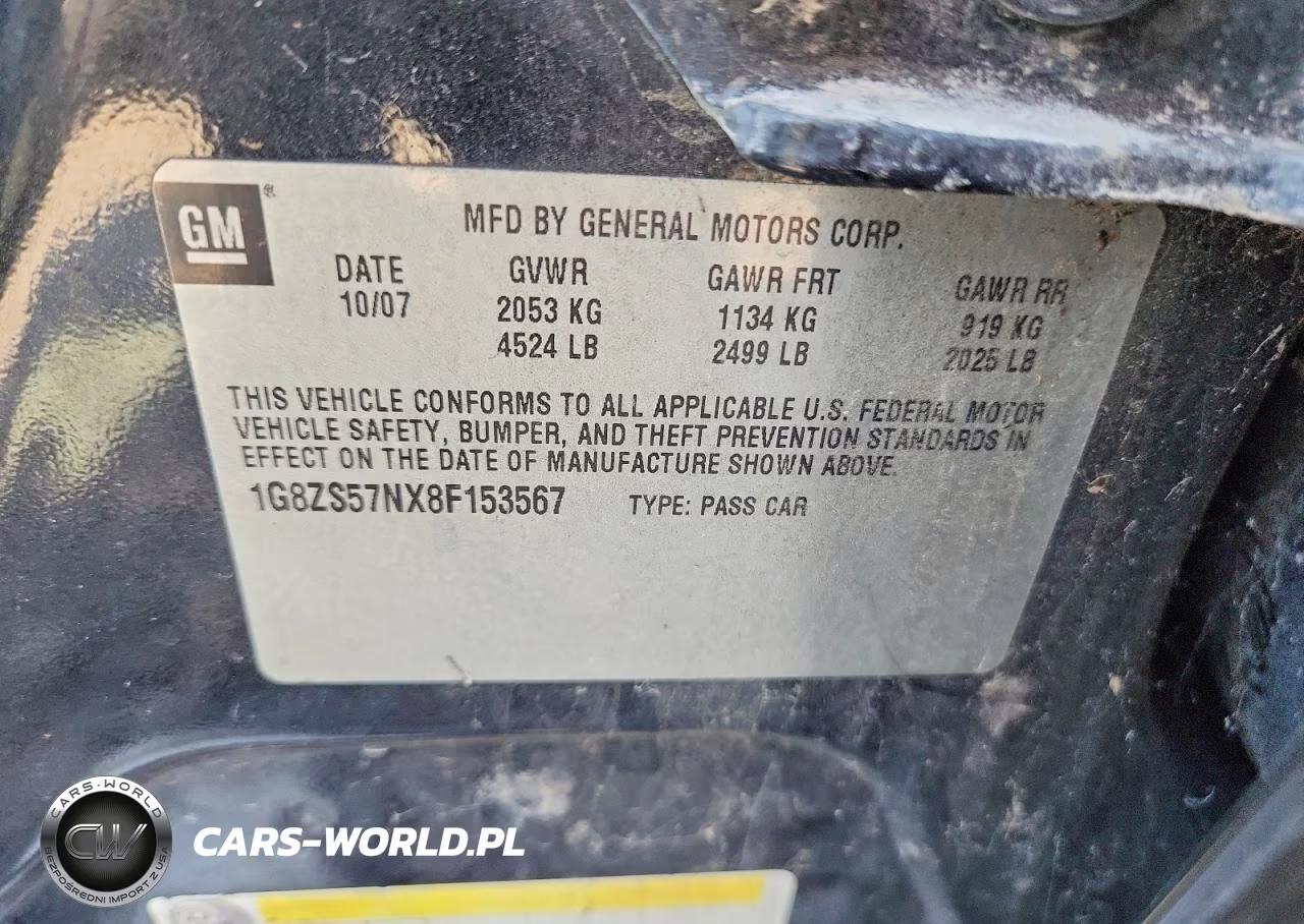 2008 Saturn Aura Xe VIN:1G8ZS57NX8F153567 - 12