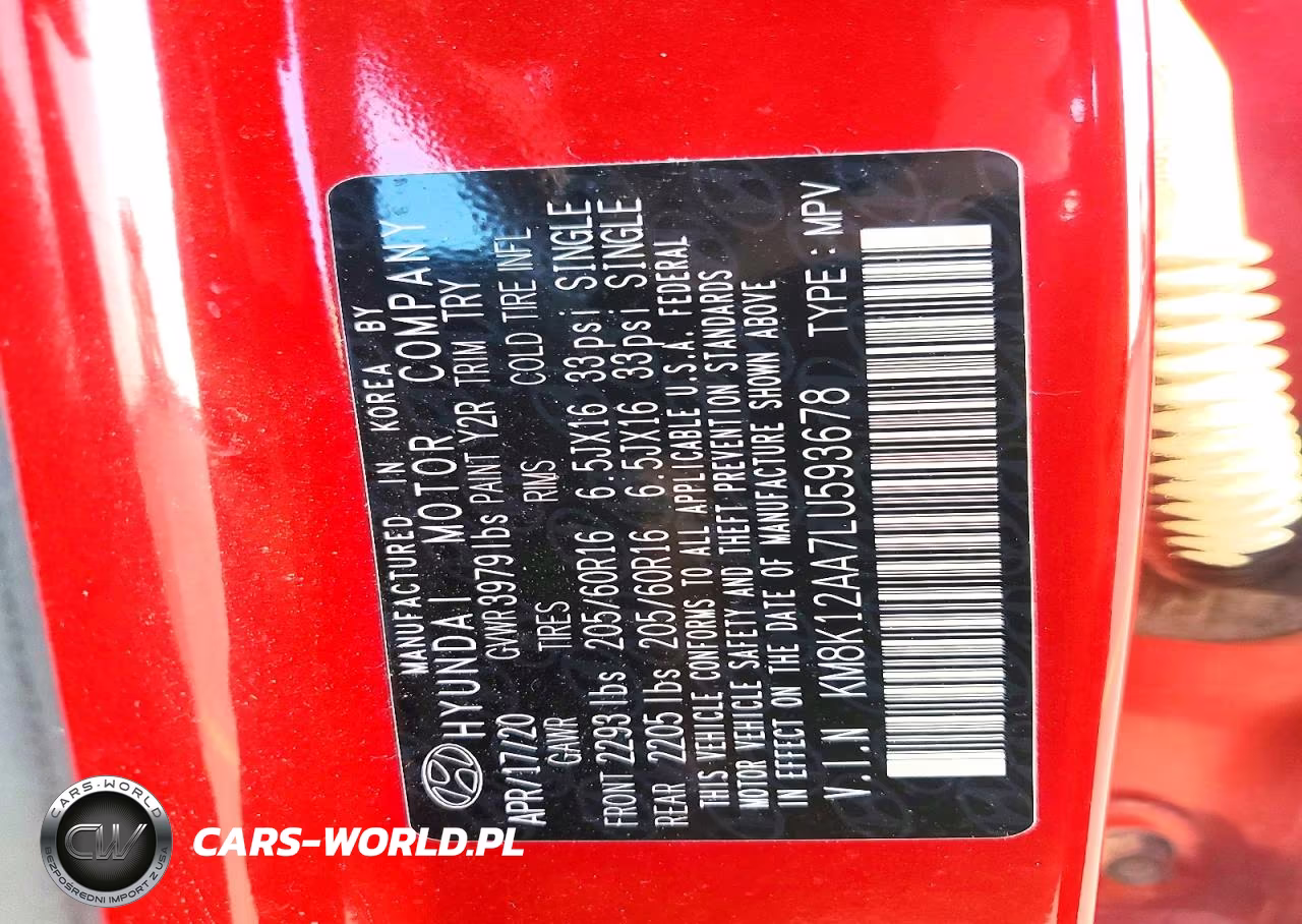 2020 Hyundai Kona Se VIN:KM8K12AA7LU593678 - 14
