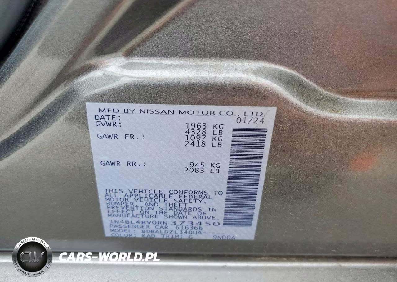 2024 Nissan Altima S VIN:1N4BL4BV0RN373450 - 12