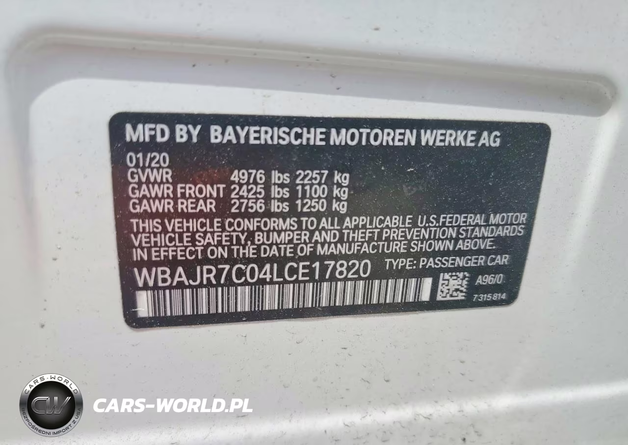 2020 BMW 530 Xi VIN:WBAJR7C04LCE17820 - 12
