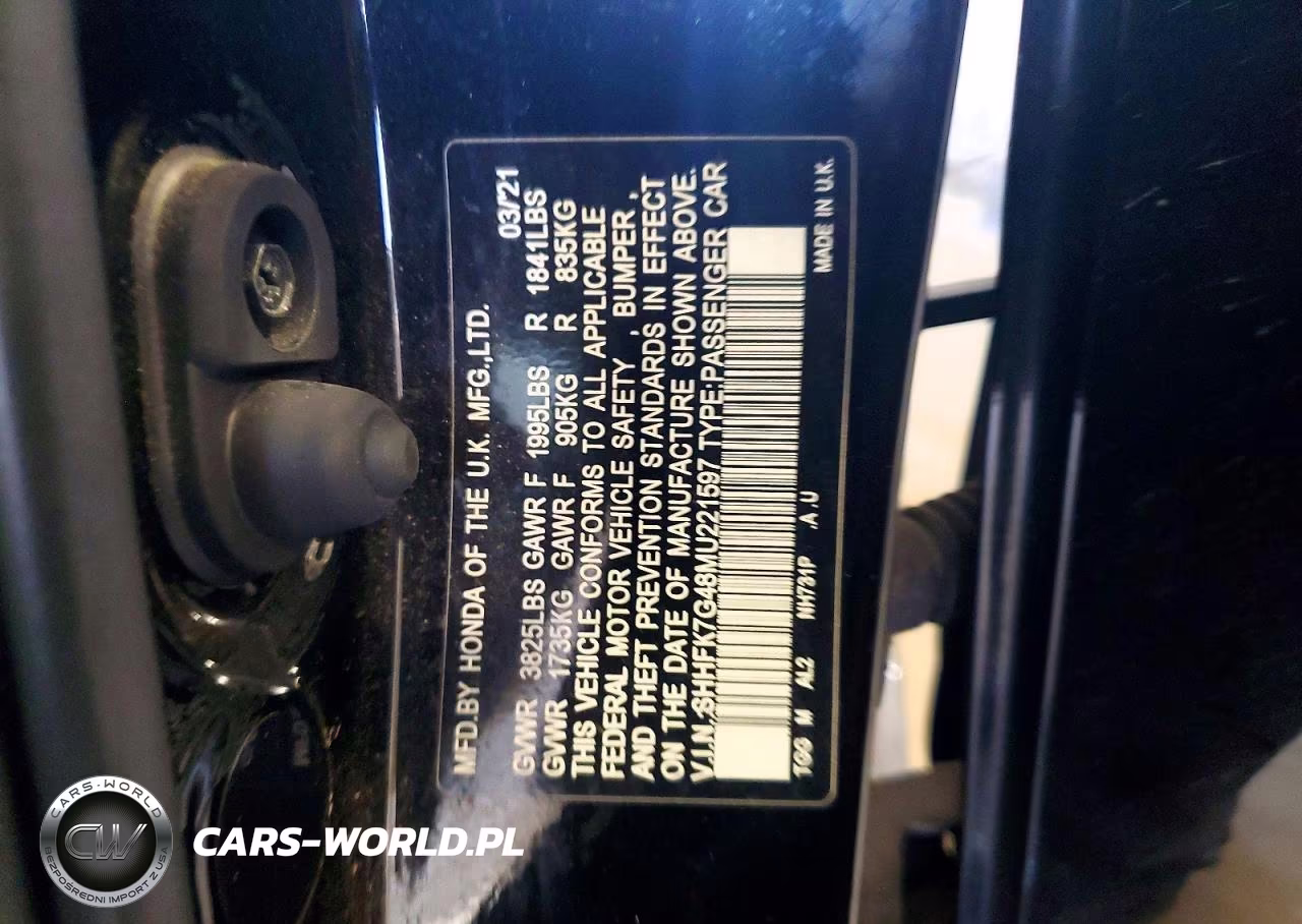 2021 Honda Civic Sport VIN:SHHFK7G48MU221597 - 13