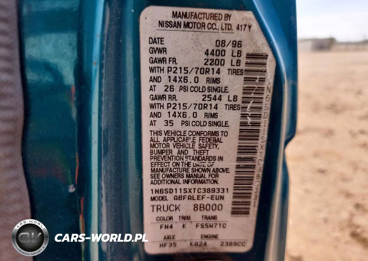 1996 Nissan Truck Base VIN:1N6SD11SXTC389331 - 12