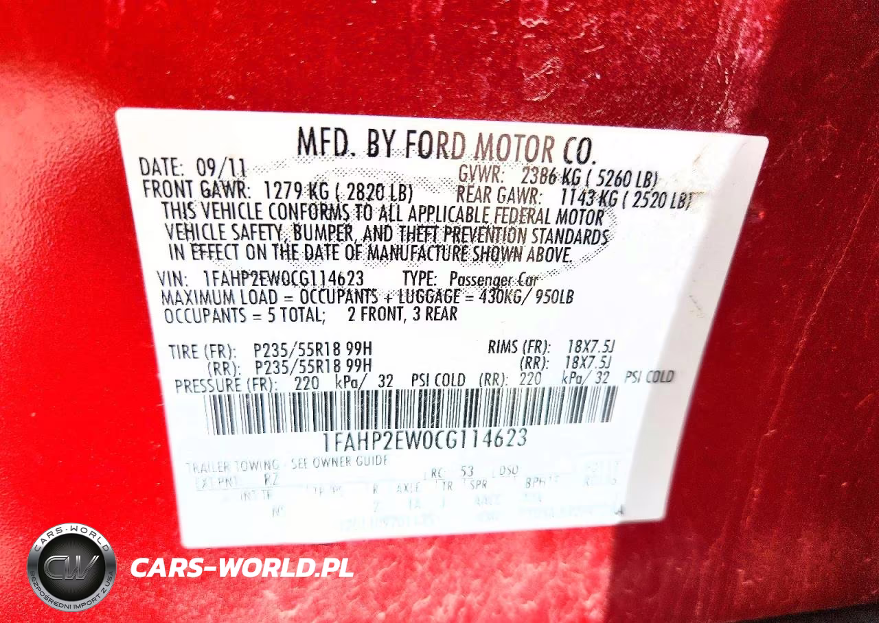 2012 Ford Taurus Sel VIN:1FAHP2EW0CG114623 - 12