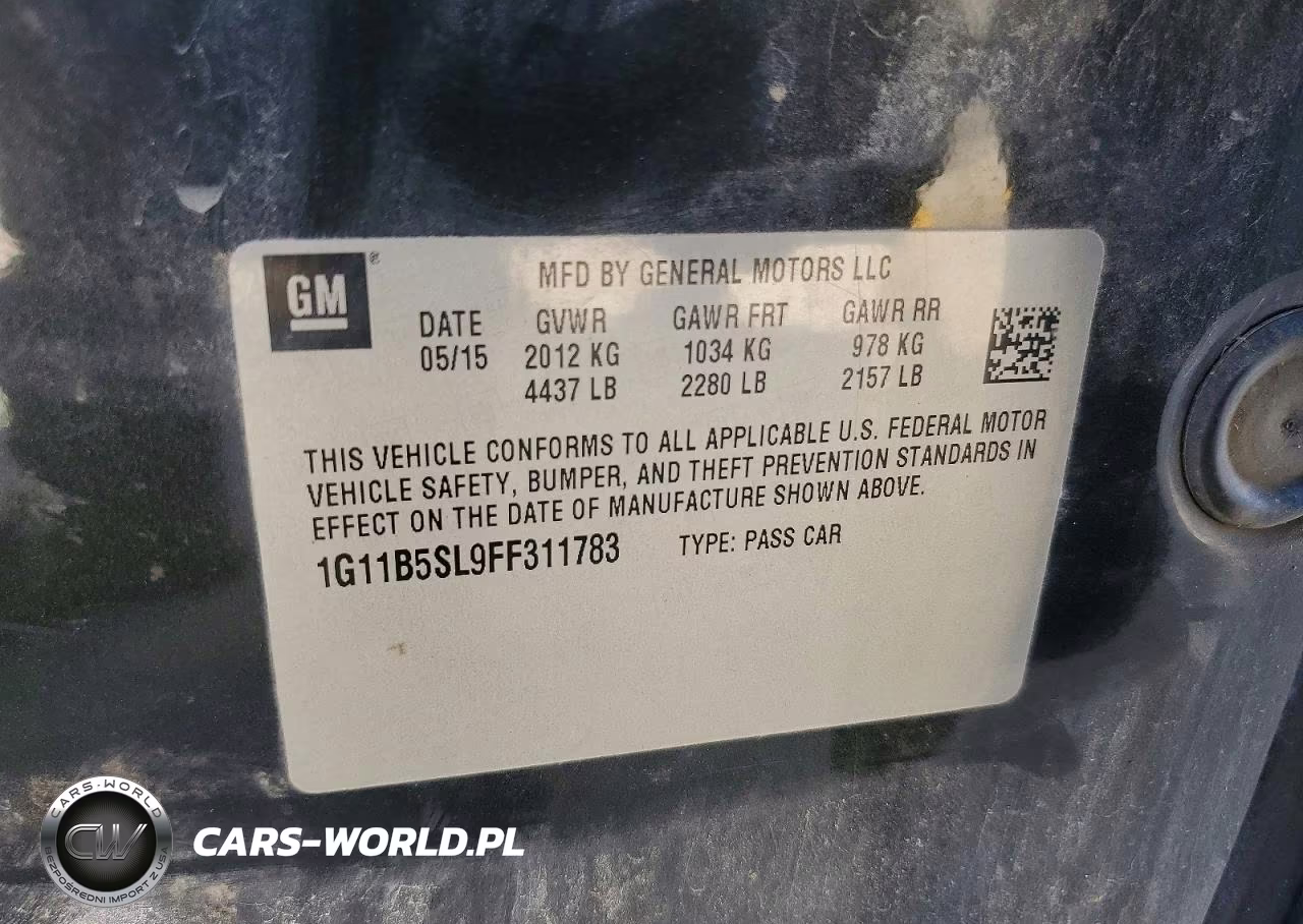 2015 Chevrolet Malibu Ls VIN:1G11B5SL9FF311783 - 12