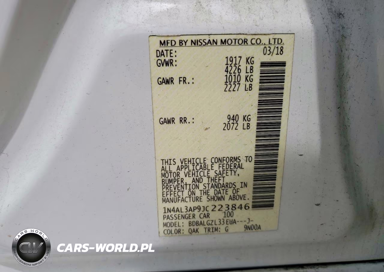 2018 Nissan Altima 2.5 S VIN:1N4AL3AP9JC223846 - 12