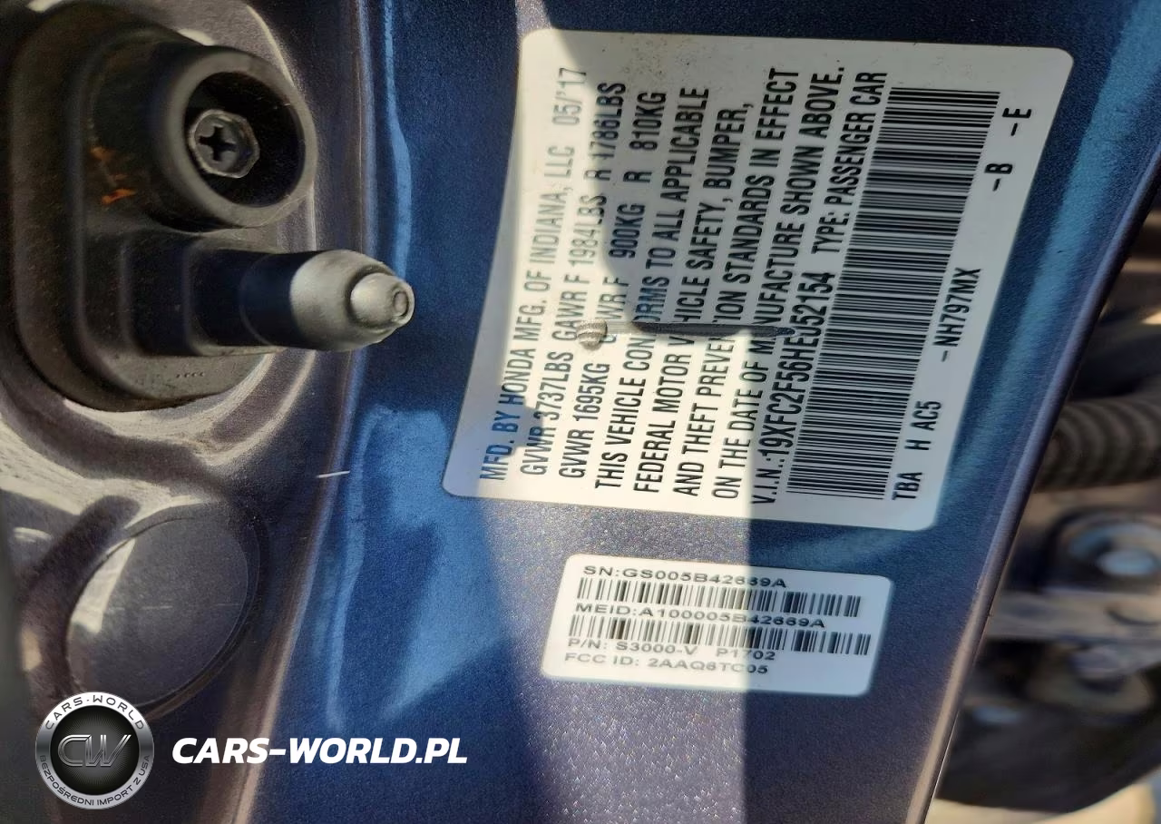 2017 Honda Civic Lx VIN:19XFC2F56HE052154 - 12