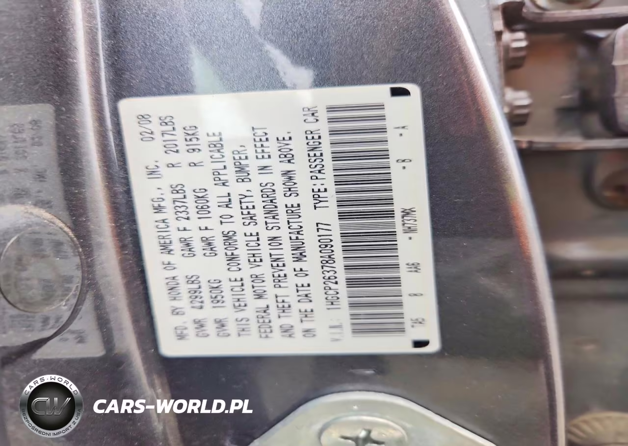2008 Honda Accord Lx VIN:1HGCP26378A090177 - 12