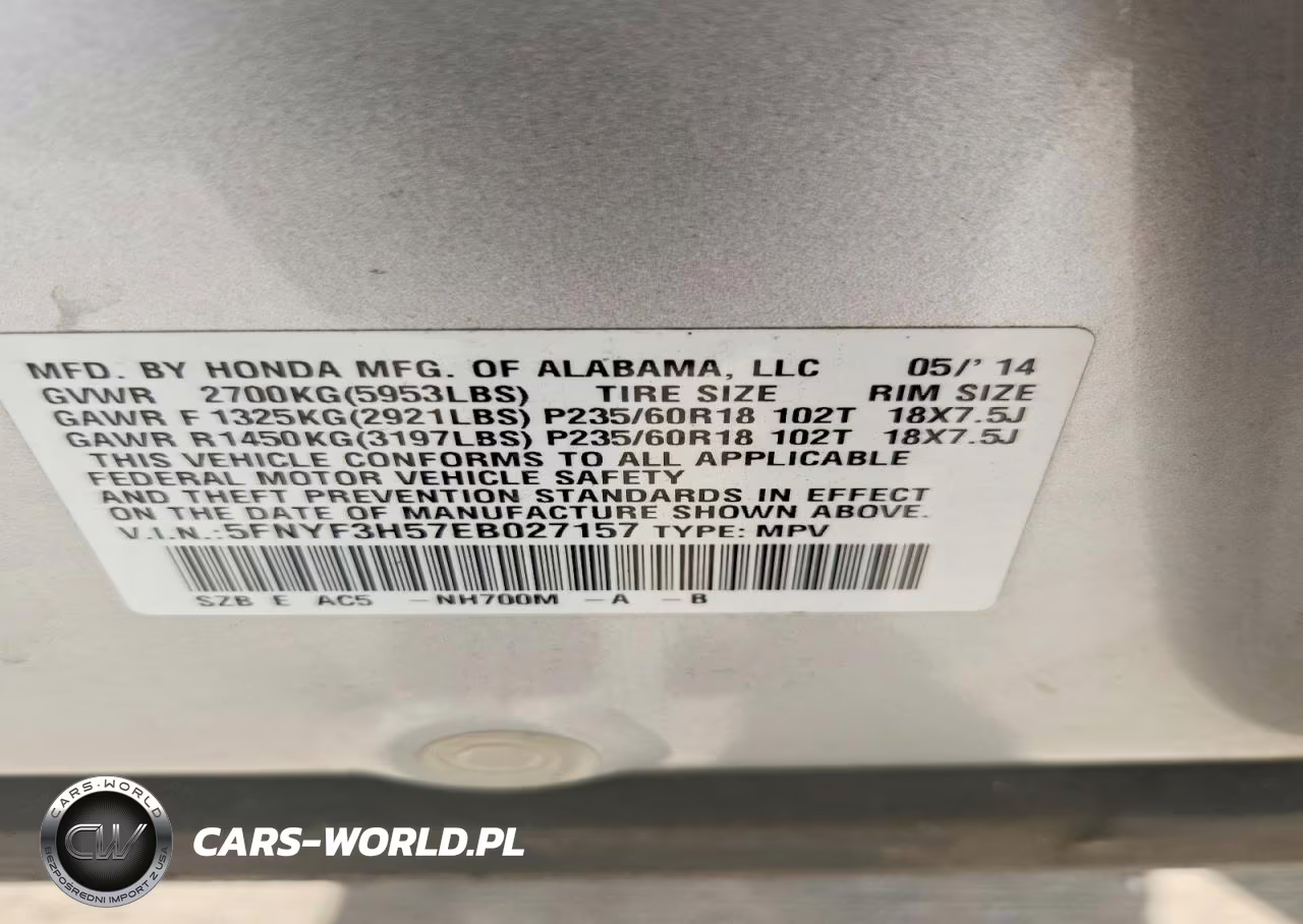 2014 Honda Pilot VIN:5FNYF3H57EB027157 - 14