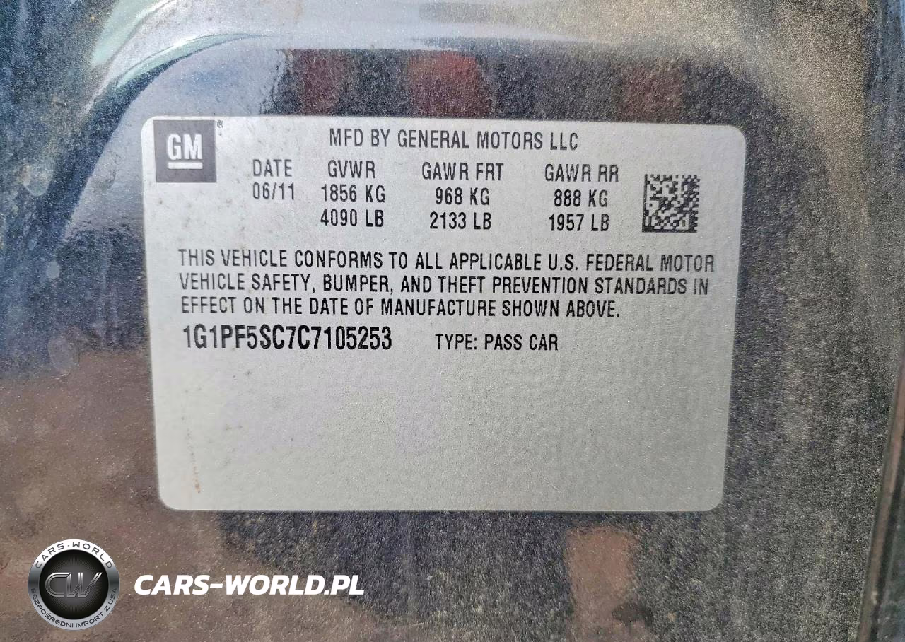 2012 Chevrolet Cruze Lt VIN:1G1PF5SC7C7105253 - 12
