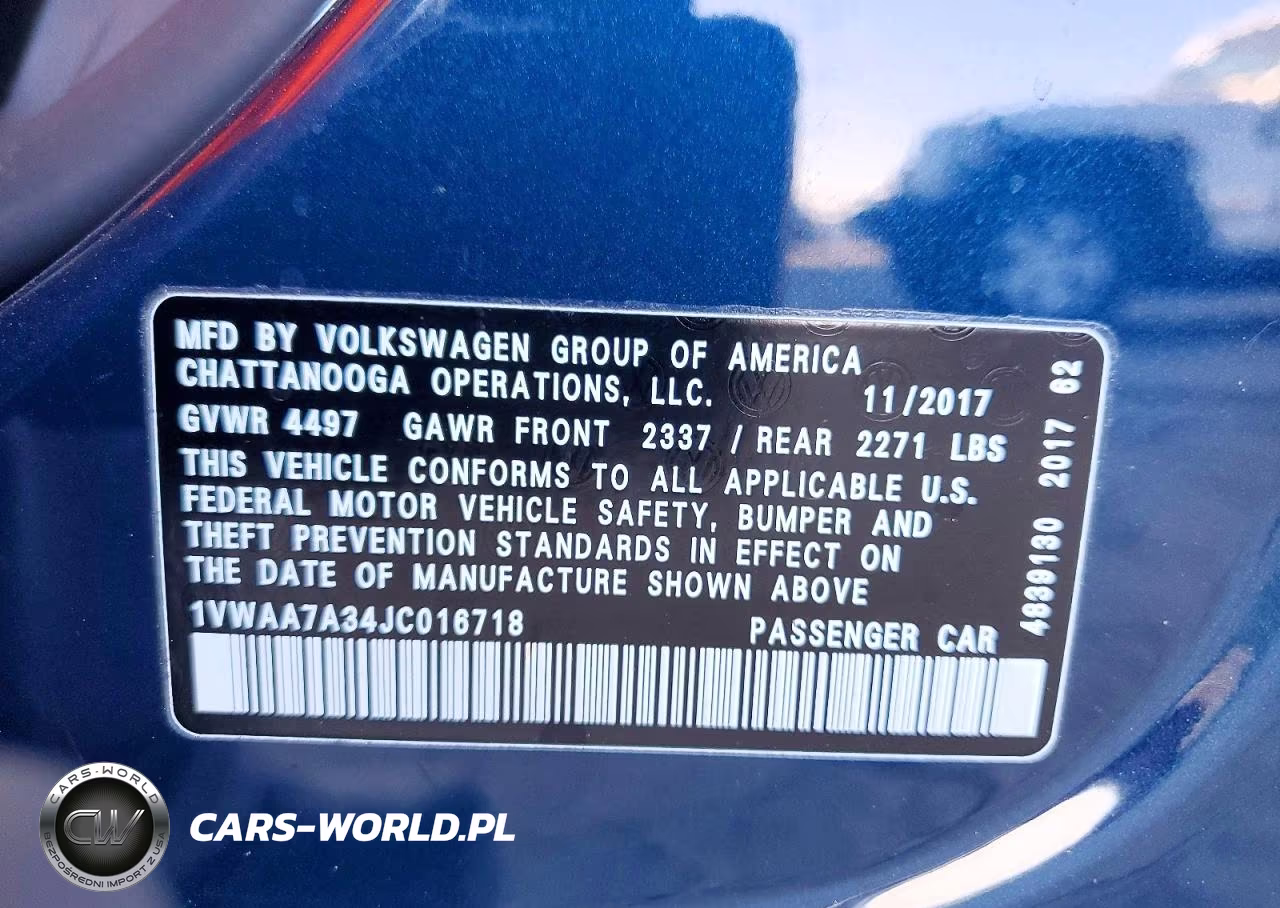 2018 Volkswagen Passat VIN:1VWAA7A34JC016718 - 12