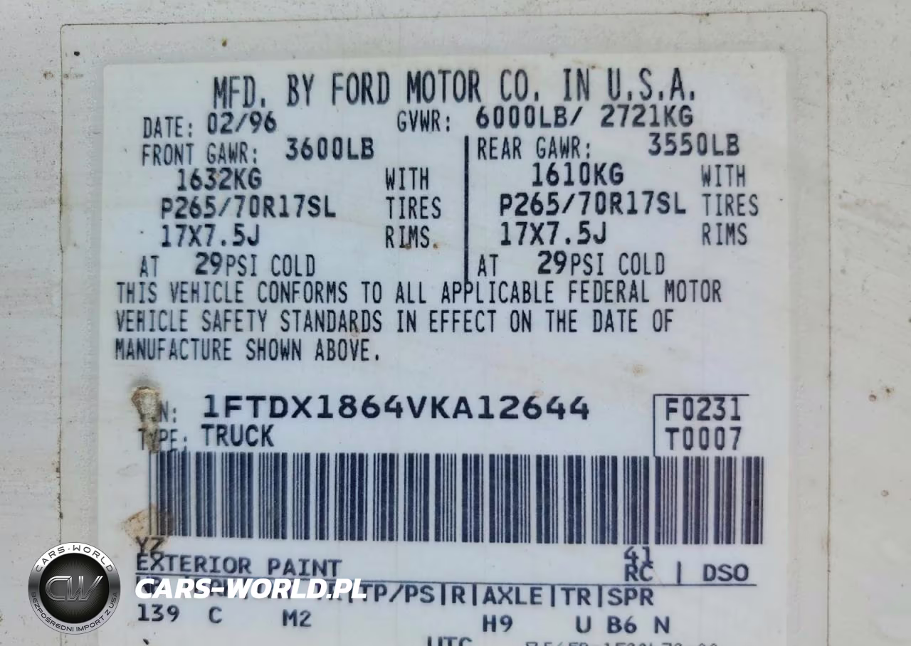 1997 Ford F150 VIN:1FTDX1864VKA12644 - 12
