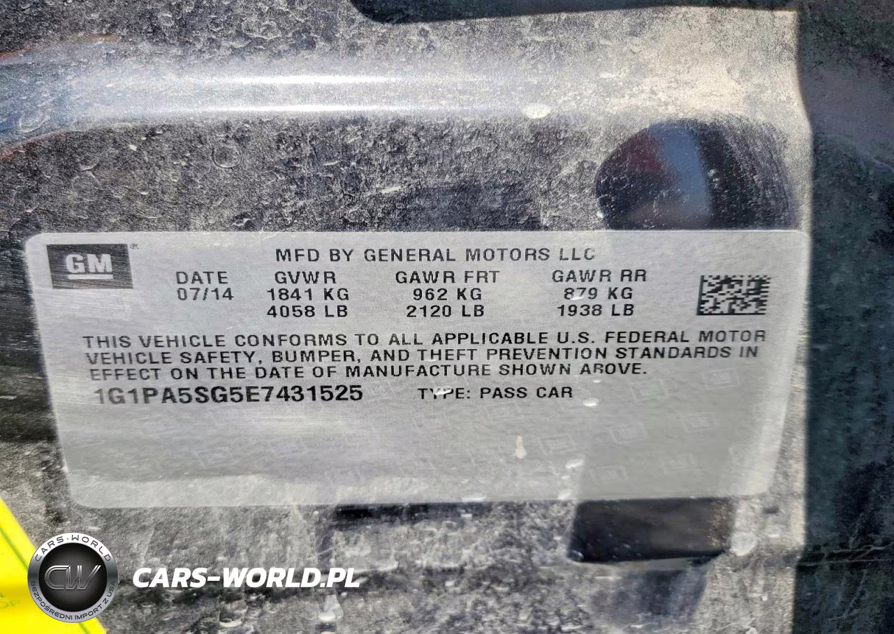 2014 Chevrolet Cruze Ls VIN:1G1PA5SG5E7431525 - 13