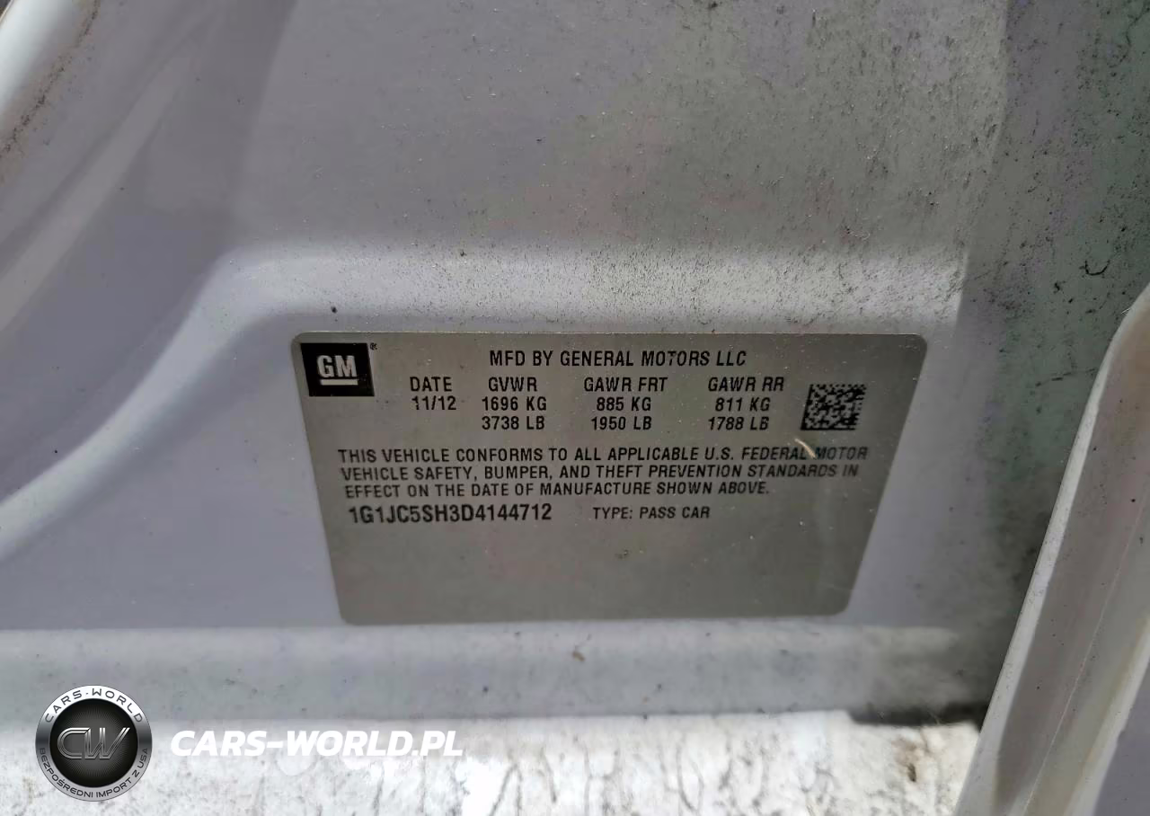 2013 Chevrolet Sonic VIN:1G1JC5SH3D4144712 - 12