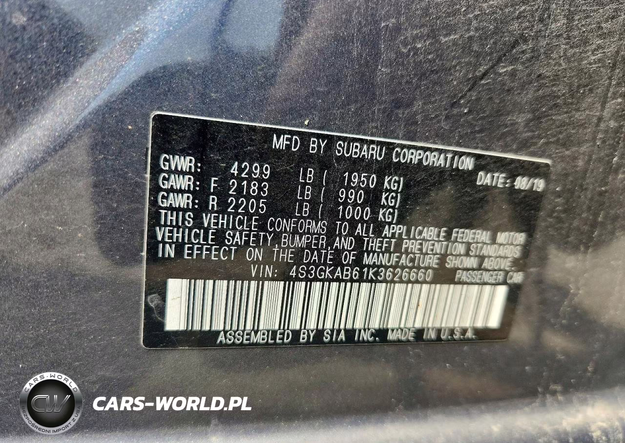 2019 Subaru Impreza VIN:4S3GKAB61K3626660 - 13