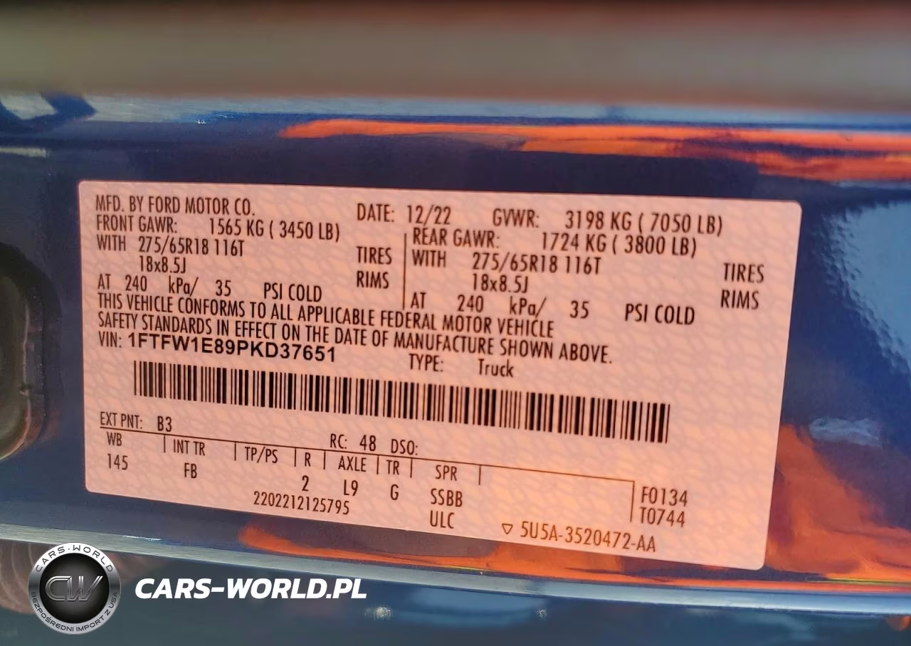 2023 Ford F150 Supercrew VIN:1FTFW1E89PKD37651 - 12