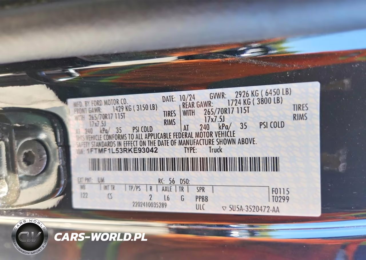 2024 Ford F150 Xl VIN:1FTMF1L53RKE93042 - 13