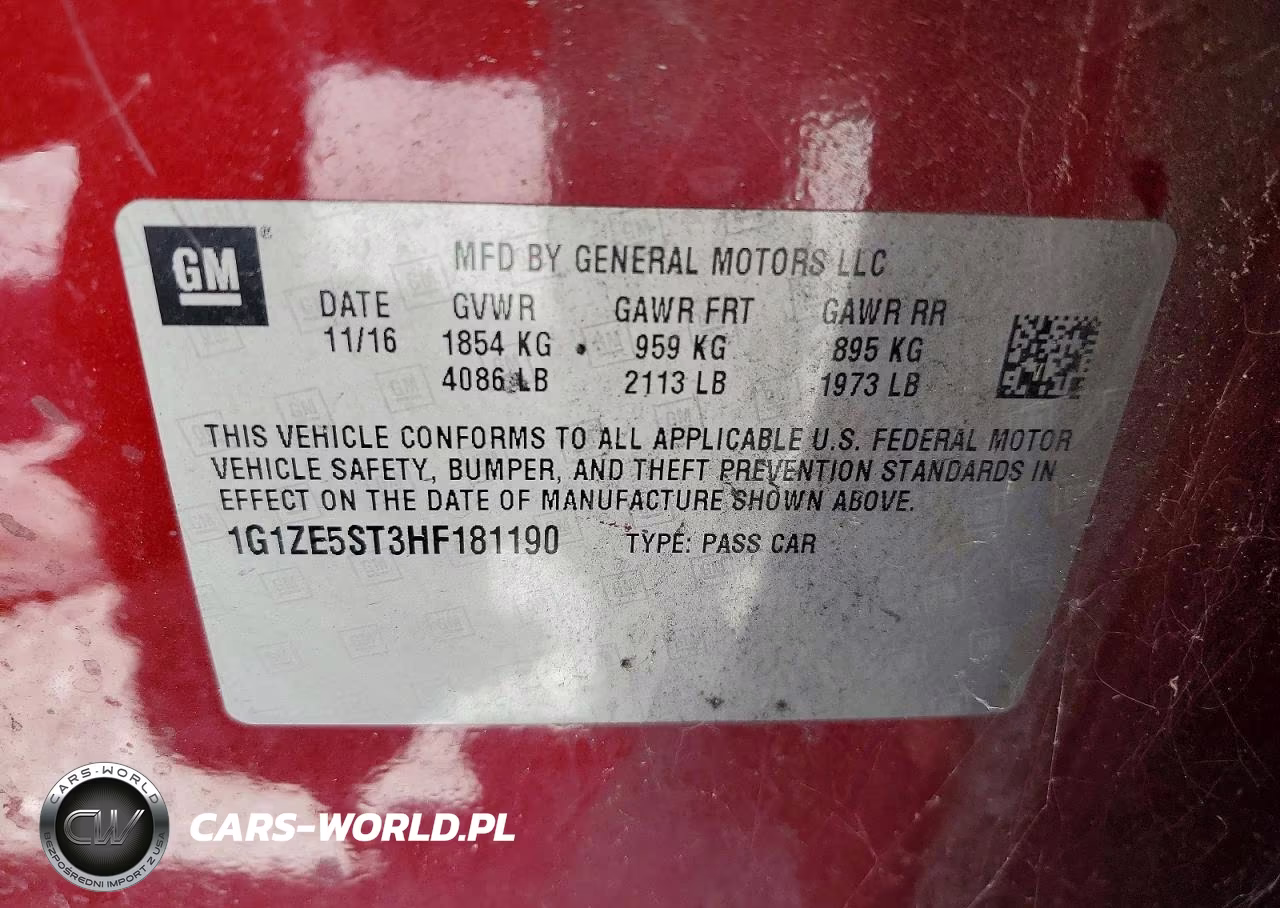 2017 Chevrolet Malibu Lt VIN:1G1ZE5ST3HF181190 - 12