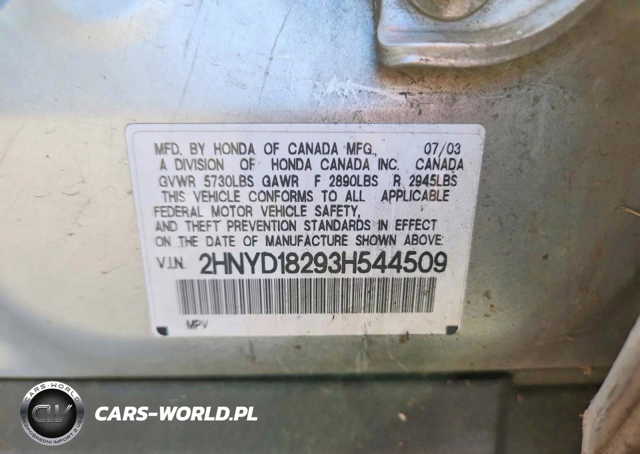 2003 Acura Mdx VIN:2HNYD18293H544509 - 13