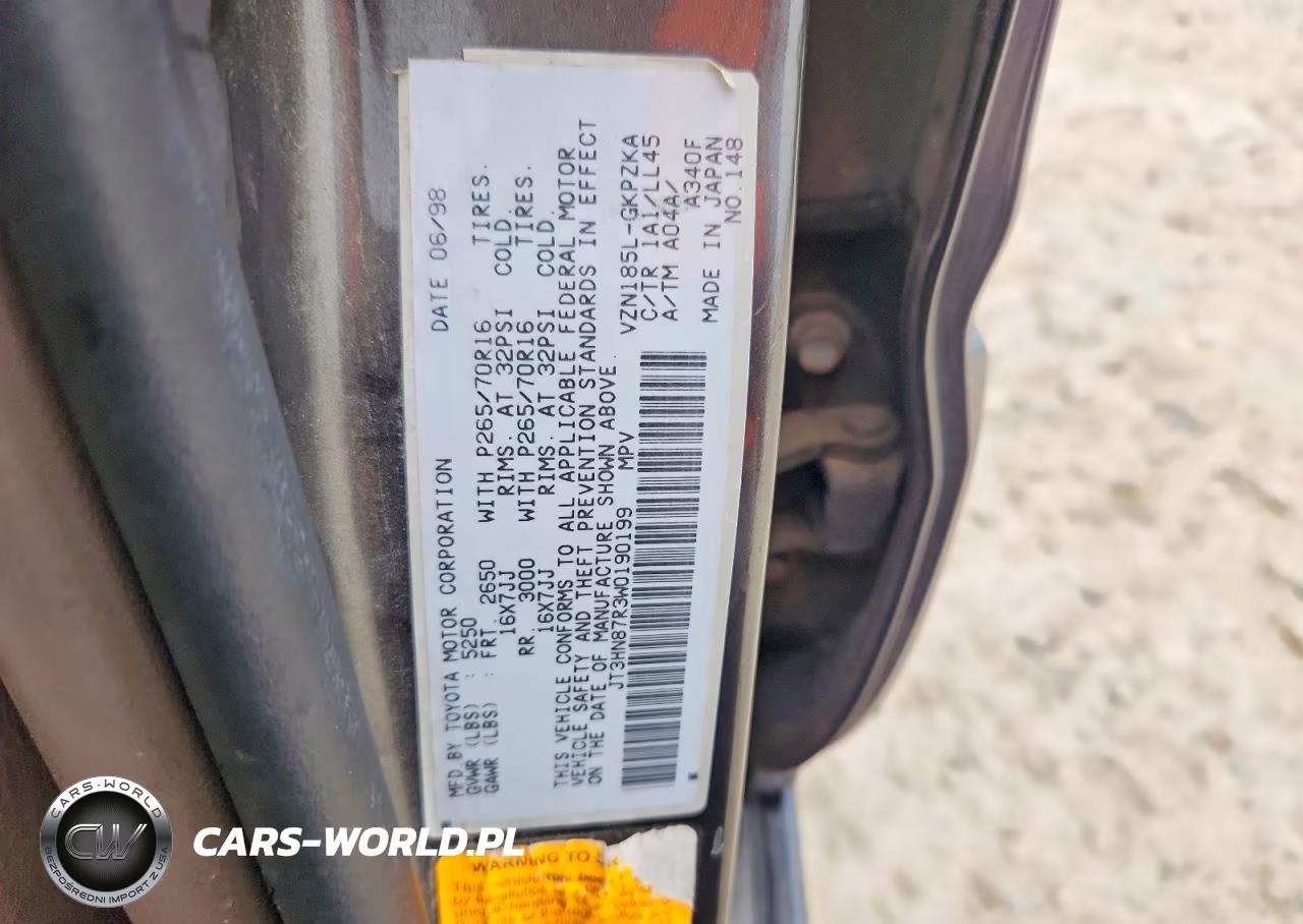 1998 Toyota 4Runner Limited VIN:JT3HN87R3W0190199 - 13