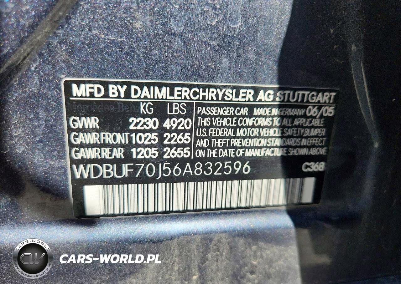2006 Mercedes-Benz E 500 VIN:WDBUF70J56A832596 - 12