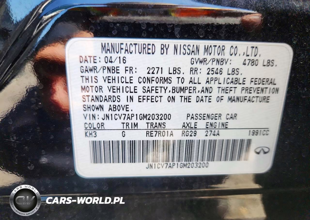 2016 Infiniti Q50 2.0T Premium VIN:JN1CV7AP1GM203200 - 12