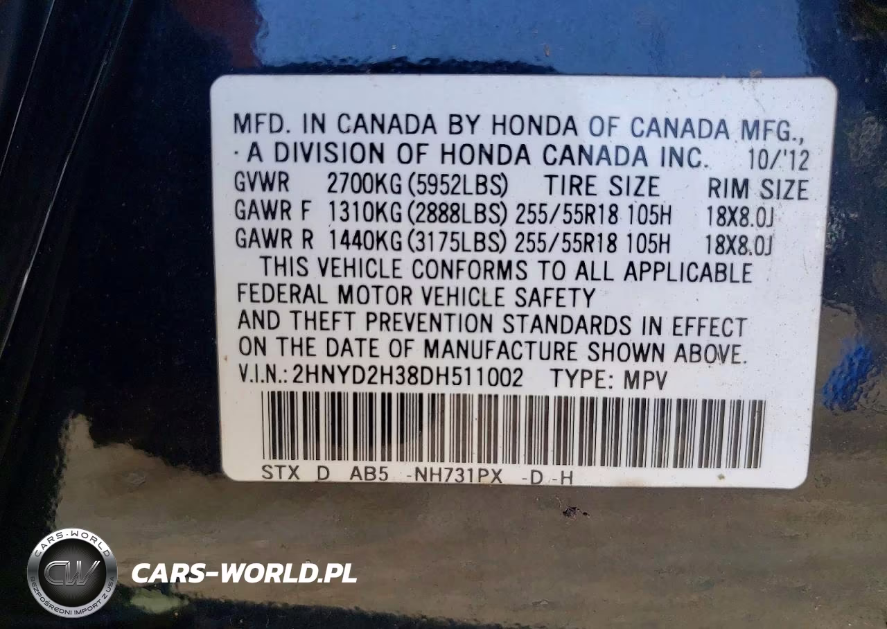 2013 Acura Mdx Technology VIN:2HNYD2H38DH511002 - 13