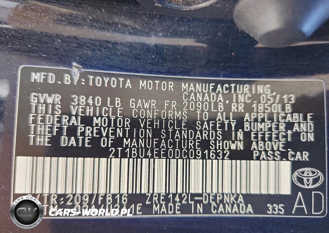 2013 Toyota Corolla Le VIN:2T1BU4EE0DC091632 - 13