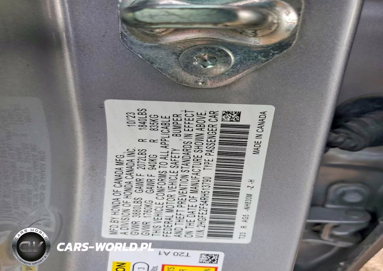 2024 Honda Civic Sport VIN:2HGFE2F54RH513790 - 12