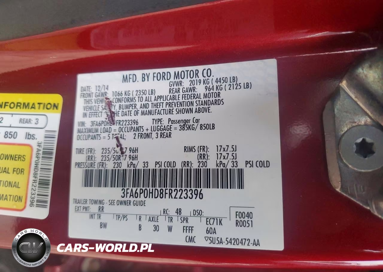 2015 Ford Fusion Se VIN:3FA6P0HD8FR223396 - 12