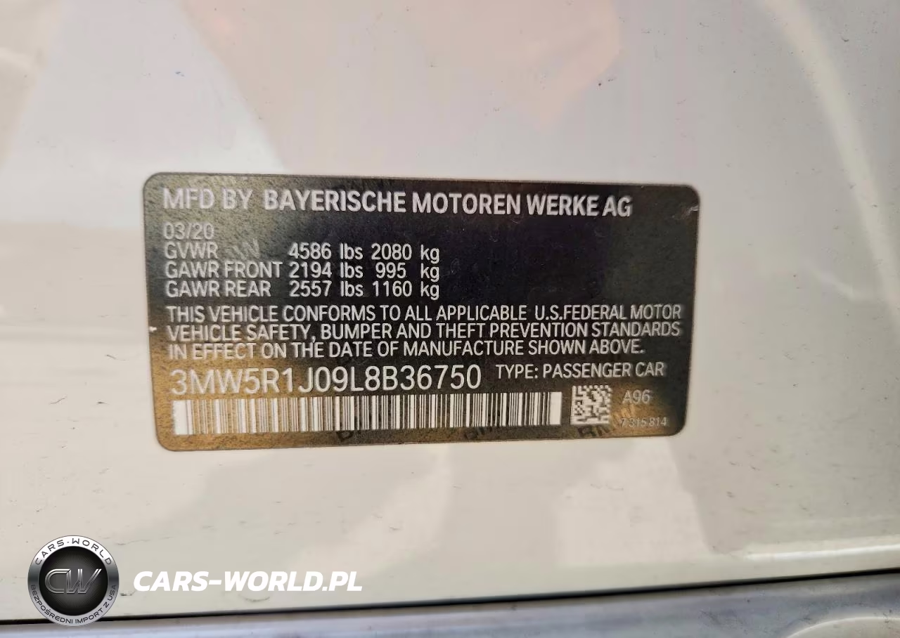 2020 BMW 330 VIN:3MW5R1J09L8B36750 - 12