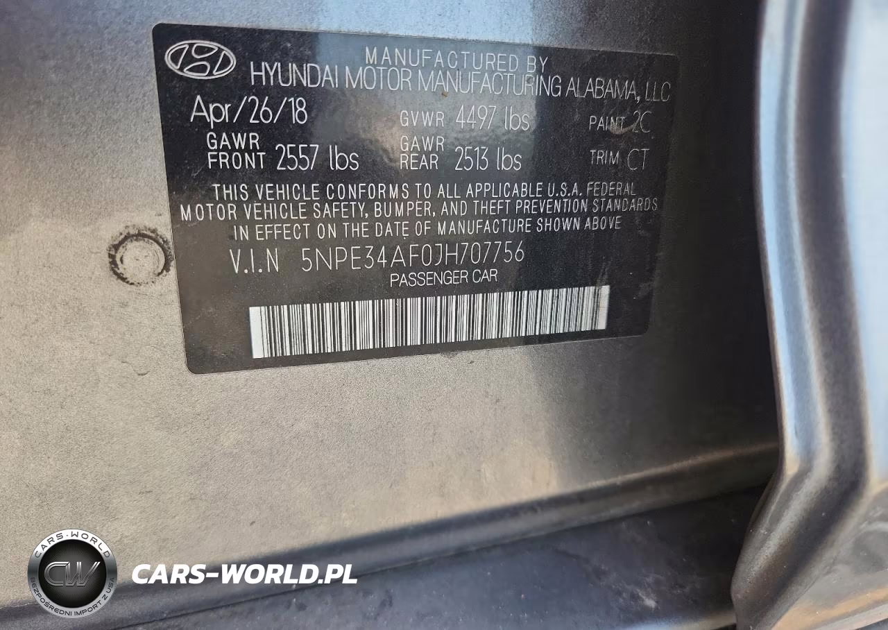 2018 Hyundai Sonata Sport+ VIN:5NPE34AF0JH707756 - 13