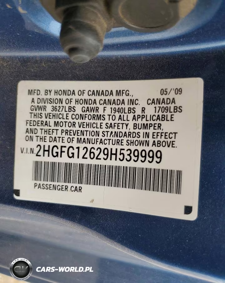 2009 Honda Civic 2D Exl VIN:2HGFG12629H539999 - 12