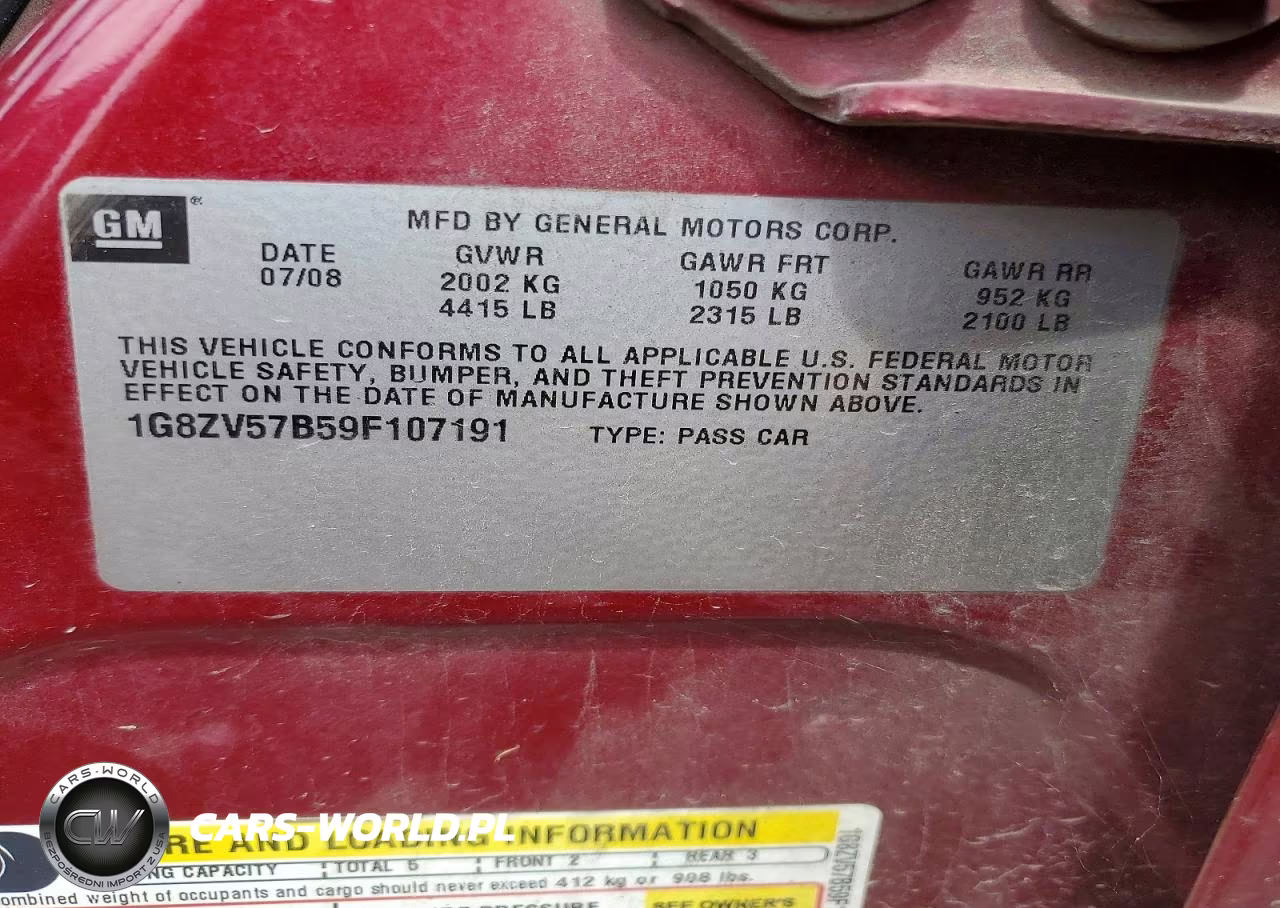 2009 Saturn Aura VIN:1G8ZV57B59F107191 - 13